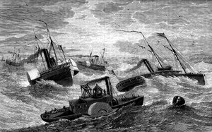 Burnsides Expedition überquert Hatteras Bar, North Carolina, 1861-1862, ca. 1880 von Unbekannt