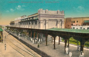 Camaguey. Estacion del Ferro-Carril. Bahnhof, Kuba, um 1910er
