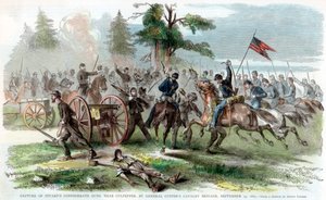 Eroberung konföderierter Kanonen, in der Nähe von Culpeper, Virginia, Amerikanischer Bürgerkrieg, 14. September 1863 von Unbekannt