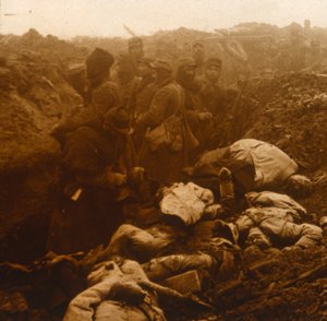 Eroberte Schützengräben, Les Éparges, Nordfrankreich, ca. 1914-1918