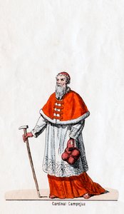 Kardinal Campeius, Kostümentwurf für Shakespeares Stück, Heinrich VIII, 19. Jahrhundert von Unbekannt