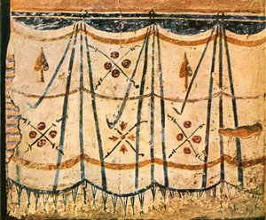 Teppichfries aus Kammer E, Wand 6 von Santa Maria Antiqua, Rom, Italien, 1928