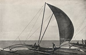 Ceylonesisches Seefischerboot mit Ausleger, 1926 von Unbekannt