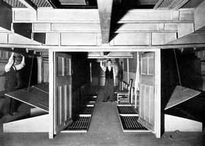 Kammern zur Frischluftzufuhr unter dem House of Commons, Westminster, London, ca. 1905