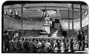 Kapelle an Bord des Gefängnisschiffs Warrior in Woolwich, London, 1848