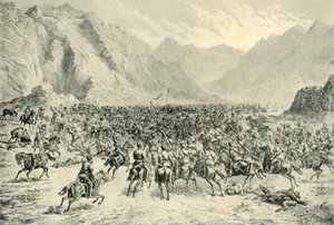 Angriff der Punjab-Kavallerie in der zweiten Aktion bei Charasia, am 24. April 1880, 1901