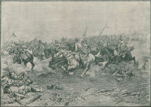 Angriff der Zwölften Husaren in der Schlacht von Marengo, 1800, 1896 von Unbekannt