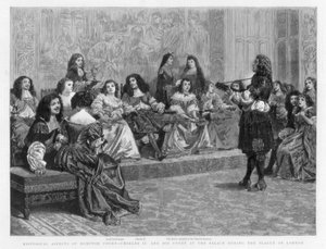 Charles II und sein Hof im Palast während der Pest von London, ca. 1665-1666 1890