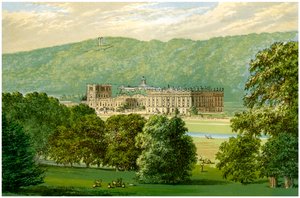 Chatsworth House, Derbyshire, Wohnsitz des Herzogs von Devonshire, um 1880