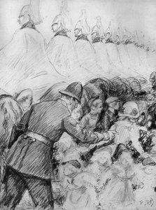 Kinder in der Menge bei der Proklamation von König Georg V., 1910 von Unbekannt