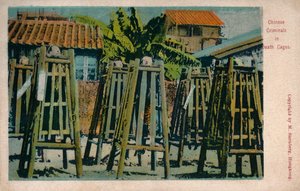 Chinesische Kriminelle in Todeskäfigen, ca. 1900 von Unbekannt