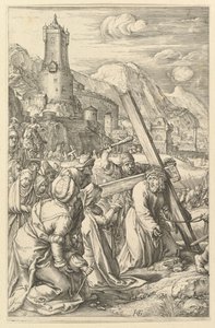 Christus trägt das Kreuz, aus Die Passion Christi, ca. 1598-1617 von Unbekannt