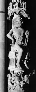 Christus Richter Skulptur an der Säule der Engel. Kathedrale Notre Dame de Strasbourg (Unterelsass) von Unbekannt