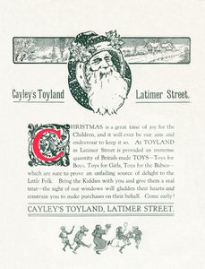 Weihnachtswerbung für Cayleys Toyland, 1917