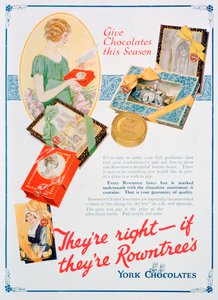 Weihnachtswerbung für Rowntrees York Chocolates, 1924
