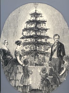 Weihnachten mit Königin Victoria, Prinz Albert, ihren Kindern und der Mutter von Königin Victoria, 1848