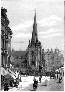 Kirche St. Martin in the Bull Ring, Birmingham, West Midlands, 1887