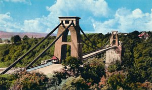 Clifton Hängebrücke vom Observatorium, ca. 1940er