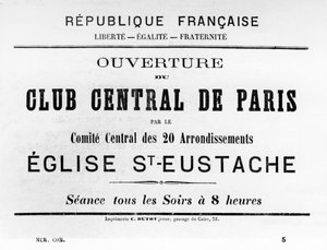 Club Central de Paris, aus französischen politischen Plakaten der Pariser Kommune