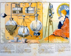 Kaffee- oder Teemaschine, beheizt durch eine kleine Spirituslampe, 1900