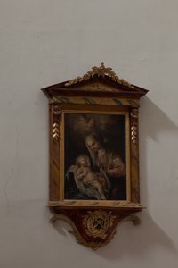 Kollegiatskirche. Innenraum. Gemälde. Madonna mit Kind. Italien (?).