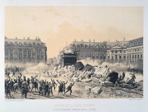 Säule auf dem Place Vendôme, Pariser Kommune, 16. Mai 1871 von Unbekannt