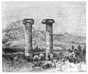 Säulen des Tempels der Kybele, Sardes Sardis, Türkei, 1895