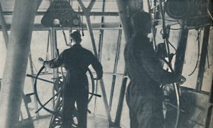 Komfort für Passagiere und die Kabine einer wunderbaren zentralen Steuerung, um 1935