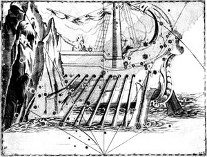 Konstellation des Argo Navis, 1723