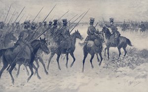 Kosaken erwarten einen Angriff der französischen Kavallerie, 1812, 1896 von Unbekannt