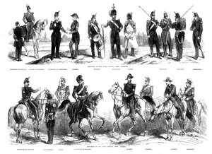 Kostüme der Schweizer Bundesarmee, 1857 von Unbekannt