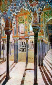 Hof der Löwen, die Alhambra, Granada, Andalusien, Spanien, um 1924