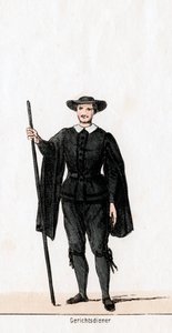 Gerichtsdiener, Kostümentwurf für Shakespeares Stück, Heinrich VIII., 19. Jahrhundert