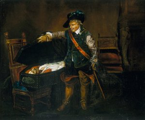 Cromwell betrachtet den Körper von Charles I, nach 1850 von Unbekannt