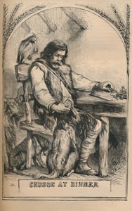 Crusoe beim Abendessen, ca. 1870