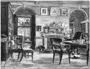 Darwins Arbeitszimmer im Down House, seinem Haus in der Nähe von Beckenham, Kent, 1883 von Unbekannt