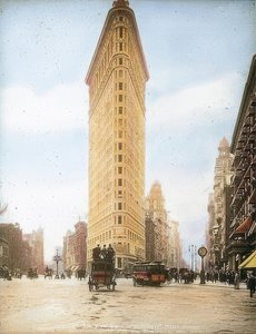 Das Flatiron Building (Fuller Building). Eines der ältesten Hochhäuser in New York von Unbekannt