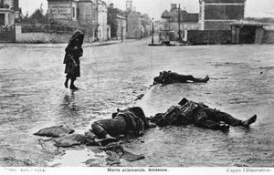Tote deutsche Soldaten, Soissons, Frankreich, 1914 von Unbekannt