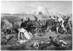 Tod von Major Skene und seiner Frau in Jhansi, 1857, ca. 1860 von Unbekannt