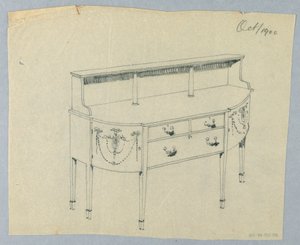 Entwurf für Sideboard mit neoklassischem Ornament, Oktober 1900