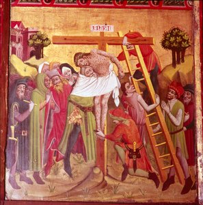 Detail vom Abstieg vom Kreuz. Norddeutsche Schule, 1435-1440 von Unbekannt