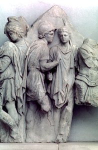 Detail vom Telephos-Fries des Pergamonaltars, 164-156 v. Chr.