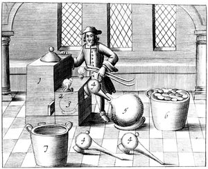 Destillation von Salpetersäure, 1683