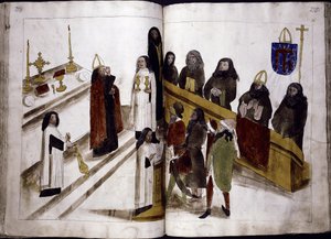 Gottesdienst nach dem griechisch-orthodoxen Ritus aus: Ulrich Richental Chronik des Konzils von Konstanz, 1414-1418