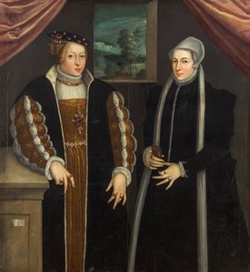 Doppelporträt Marie von Brandenburg-Kulmbach und Christina von Dänemark, ca. 1580