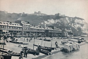 Dover - Die Parade, mit Dover Castle, 1895