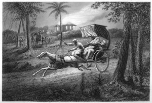 Dr. Graham in seiner Kutsche von den Sealkote-Meuterern erschossen, 1857, ca. 1860 von Unbekannt