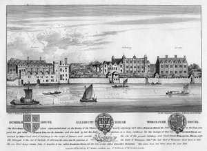 Durham House, Salisbury House und Worcester House, London, ca. 1630 1808