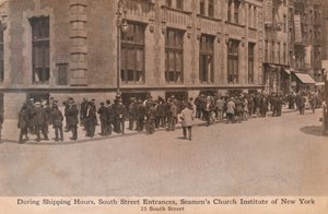 Während der Versandzeiten, South Street Eingänge, Seamens Church Institute of New York, um 1888 von Unbekannt
