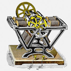 Früher Elektromotor, entworfen und gebaut von dem Physiker und Ingenieur Moritz von Jacobi